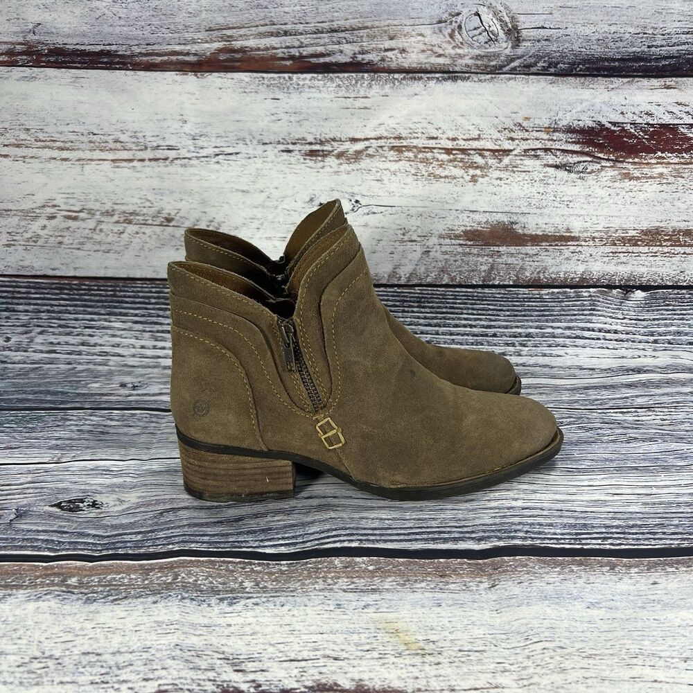Born Malta II Brown Suede Ankle Boots Women’s Size 8.5